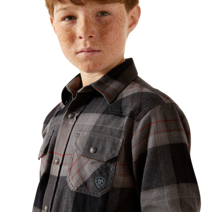 Ariat Boy's Dark Grey Retro Hernandez Shirt