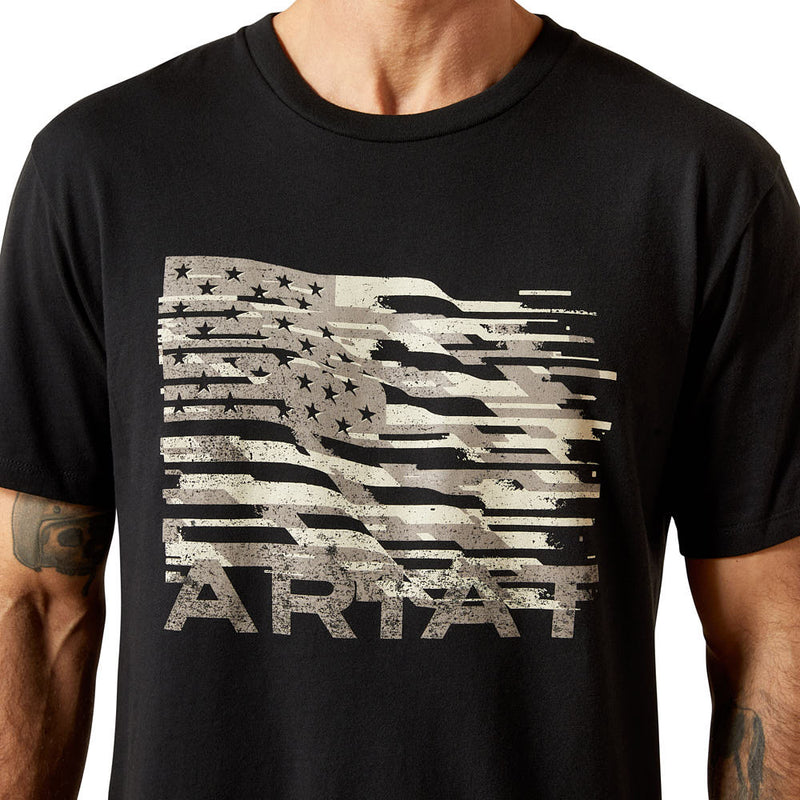 Ariat Men's Freedom Flag Black Tee Shirt