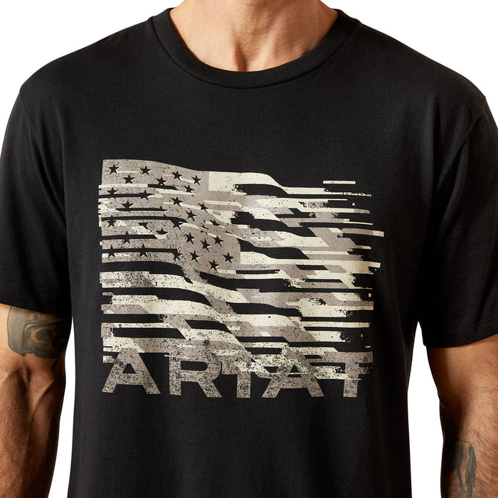 Ariat Men's Freedom Flag Black Tee Shirt