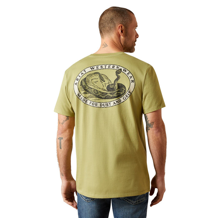 Ariat Men's Tent Green Rattler Warning Tee Shirt