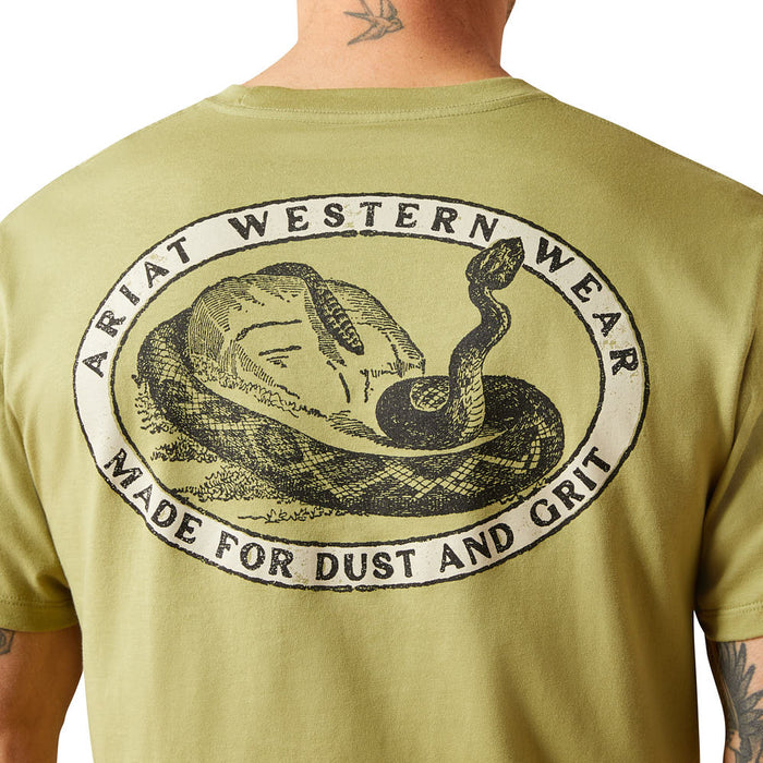 Ariat Men's Tent Green Rattler Warning Tee Shirt