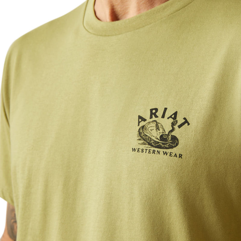Ariat Men's Tent Green Rattler Warning Tee Shirt