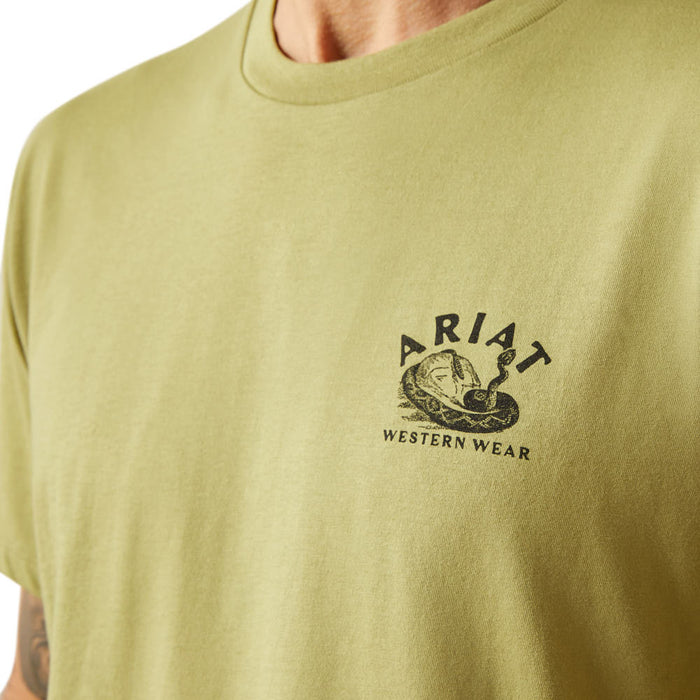 Ariat Men's Tent Green Rattler Warning Tee Shirt