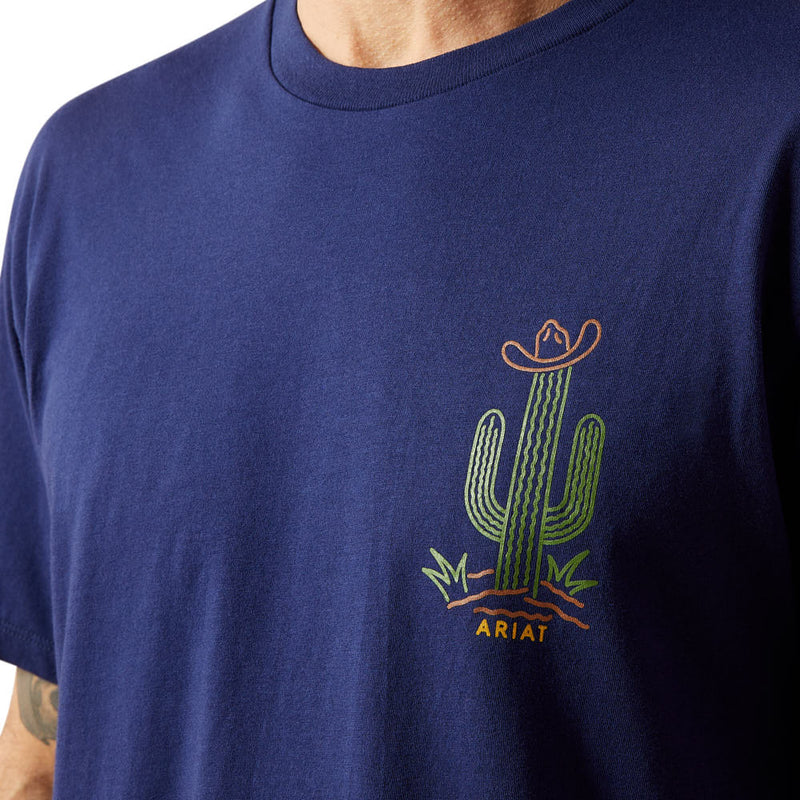 Ariat Men's Neon Cactus Medieval Blue Tee Shirt