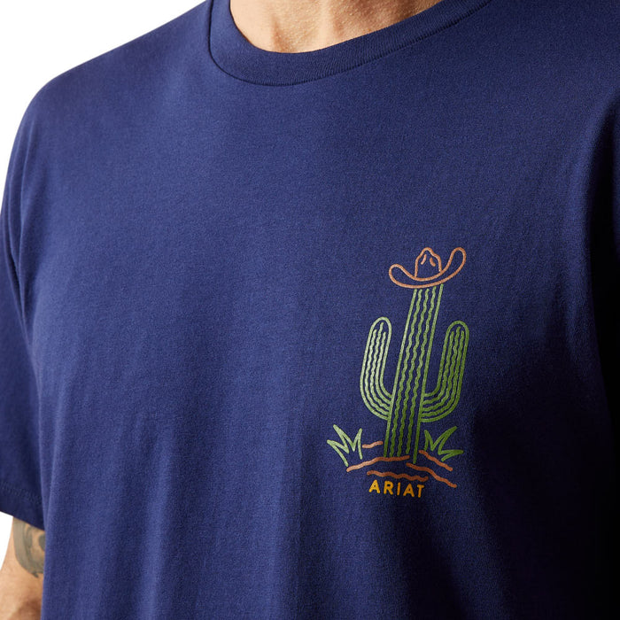 Ariat Men's Neon Cactus Medieval Blue Tee Shirt