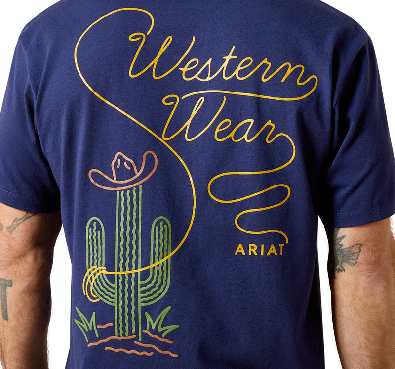Ariat Men's Neon Cactus Medieval Blue Tee Shirt