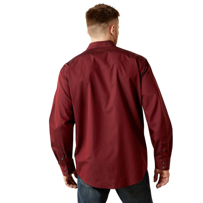 Ariat Men's Wrinkle Free Burgundy Oxford Classic Fit Shirt