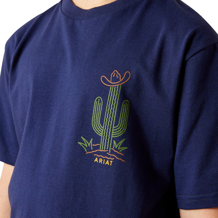 Ariat Boy's Medieval Blue Neon Cactus Tee Shirt