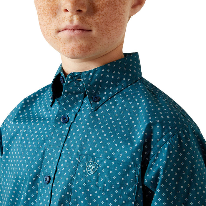 Ariat Boy's Tyce Dark Teal Shirt