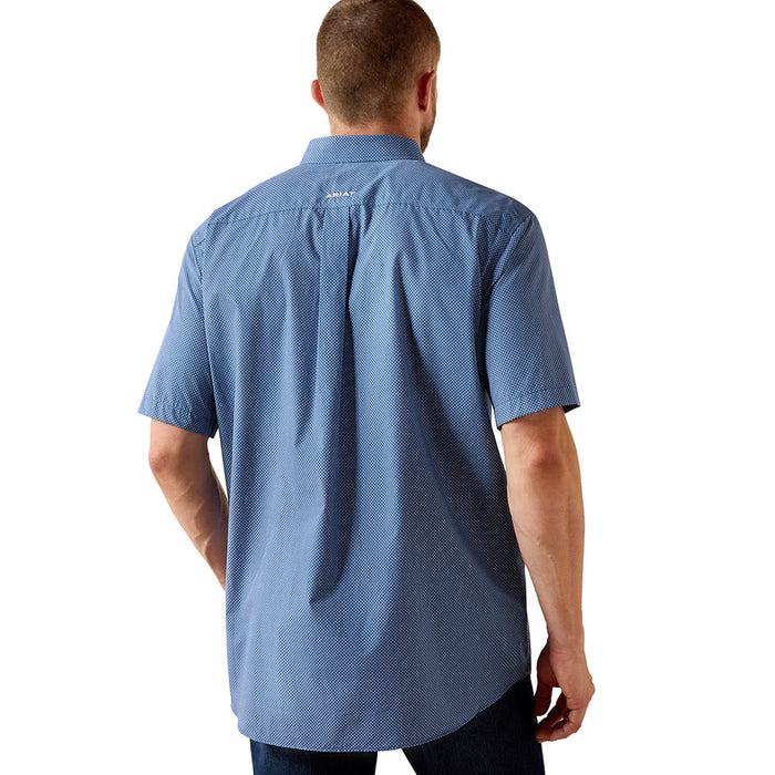 Ariat Men's Wrinkle Free Ensign Blue Geo Print Shirt