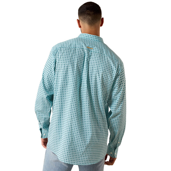 Ariat Men's Wrinkle Free Andy Angel Blue Print Shirt