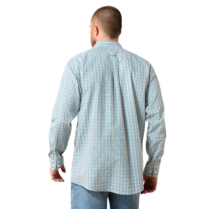 Ariat Men's Wrinkle Free Antonio Angel Blue Plaid Shirt