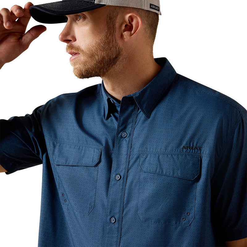 Ariat Men's Dark Denim Navy Print VentTek Shirt