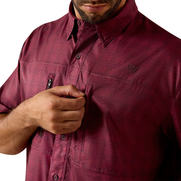 Ariat Men's Maroon Banner Printed VentTek Shirt