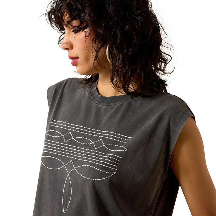 Ariat Women's Dallas Charcoal Cropped Tee Shirt