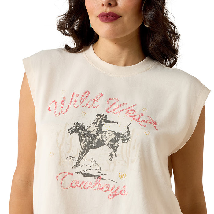 Ariat Women's Sea Salt Wild West Cropped Tee Shirt