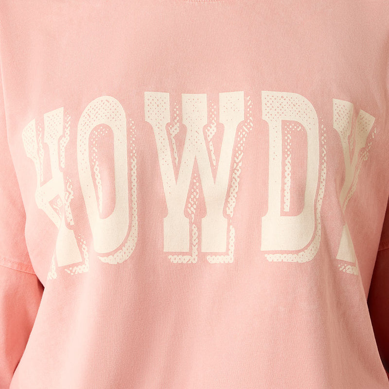 Ariat Women's Peach Amber Howdy Oversized Tee Shirt