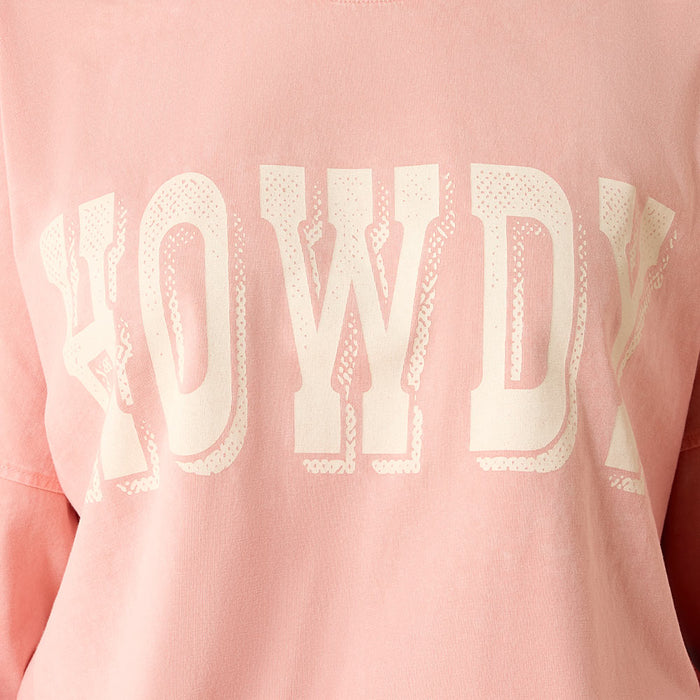 Ariat Women's Peach Amber Howdy Oversized Tee Shirt