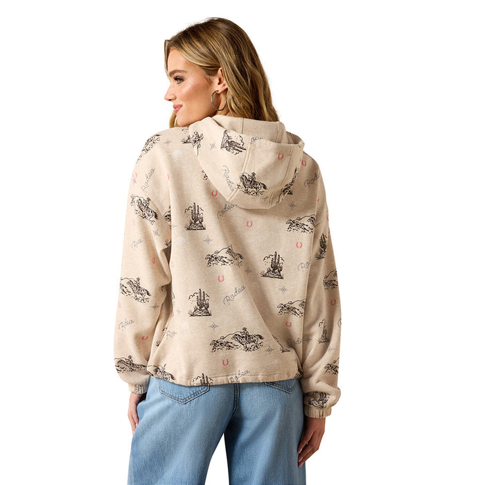 Ariat Women's Oatmeal Rodeo Print Hoodie