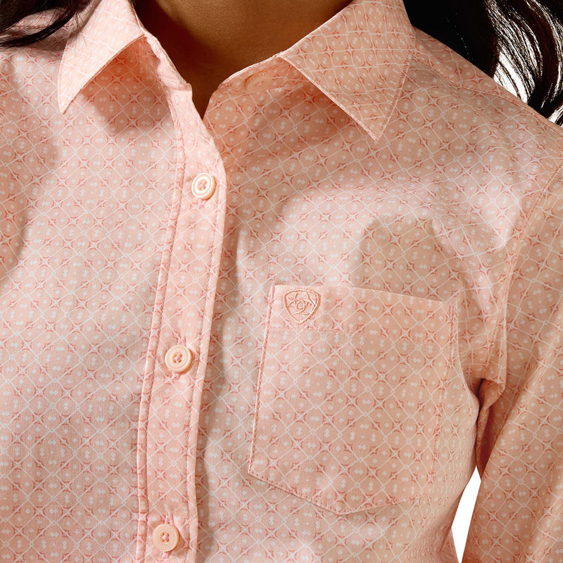 Ariat Girl's Tropical Peach Geo Print Kirby Shirt