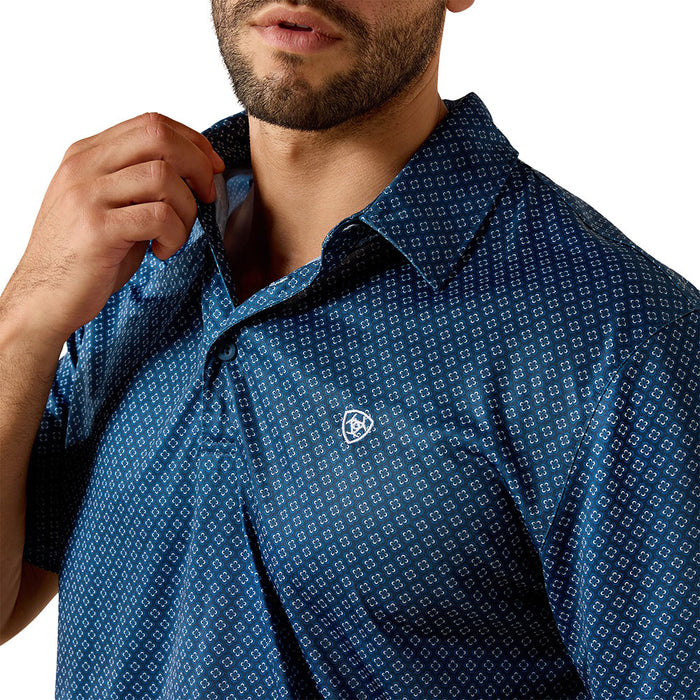 Ariat Men's Dark Denim Medallion Print Polo