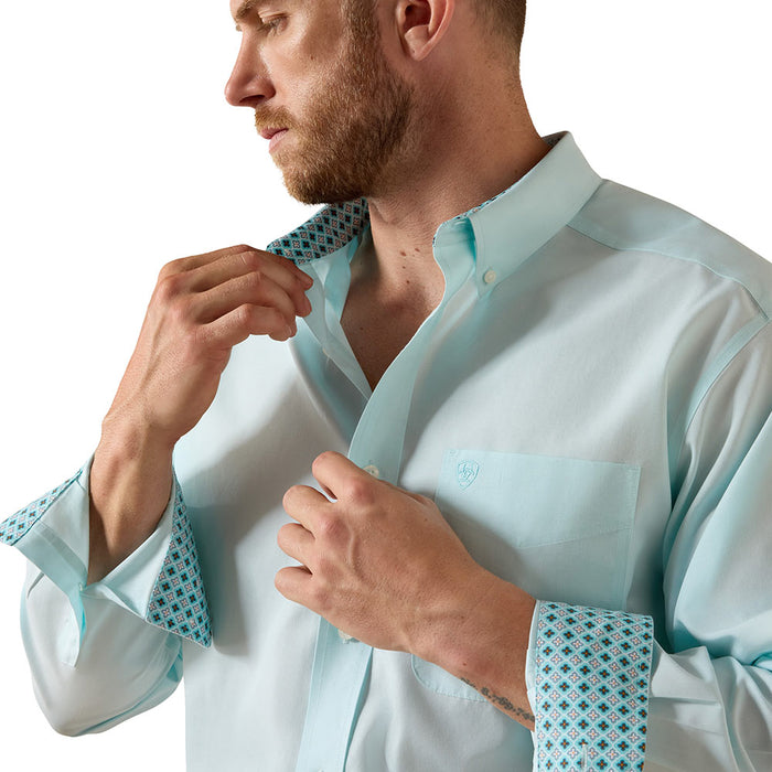 Ariat Men's Wrinkle Free Angel Blue Solid Shirt