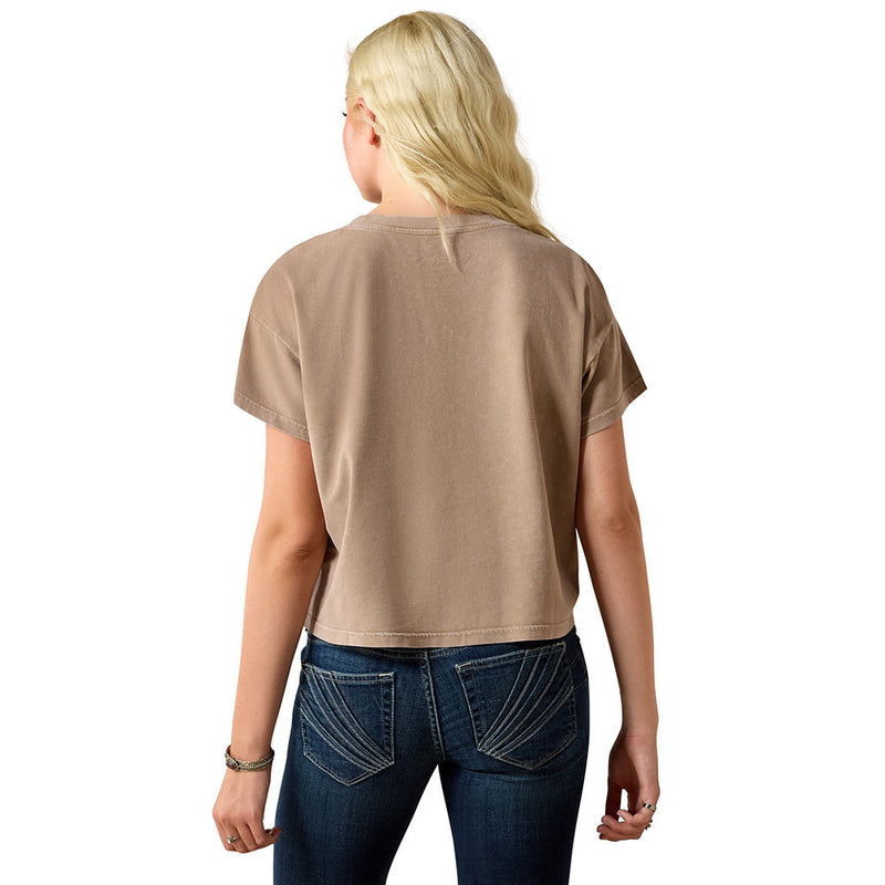 Ariat Women's Taupe Paisley Cropped Tee Shirt