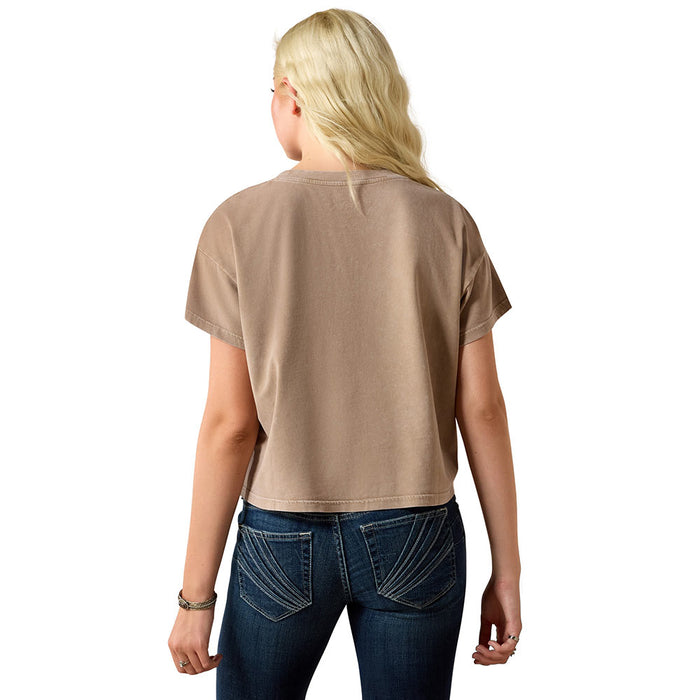 Ariat Women's Taupe Paisley Cropped Tee Shirt
