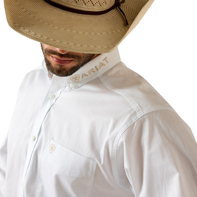Ariat Men's Team Logo White & Khaki Shirt