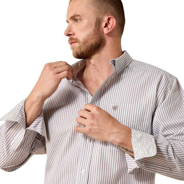Ariat Men's Wrinkle Free White Stripe Cory Shirt