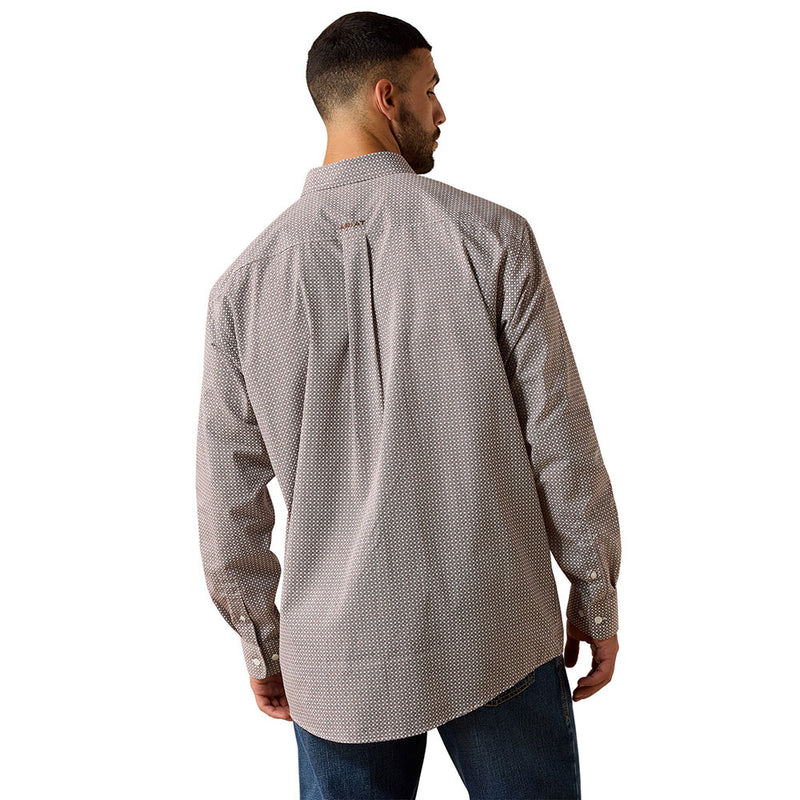 Ariat Men's Wrinkle Free Alden Chestnut Print Shirt