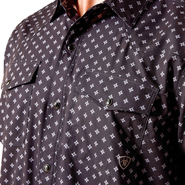Ariat Men's Printed VentTek Black Fitted Shirt