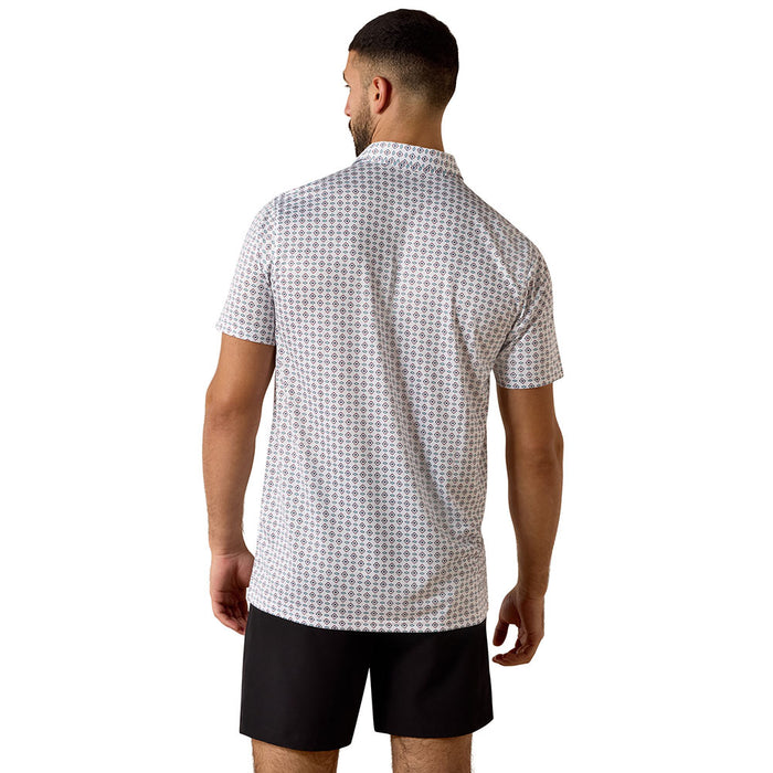 Ariat Men's White Southwest Print Polo
