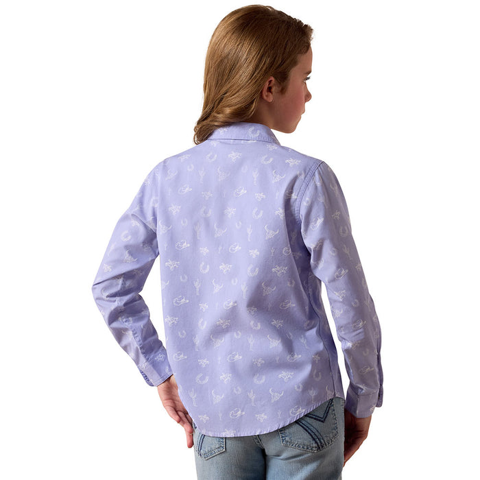 Ariat Girl's Western Motif Lavender Shirt