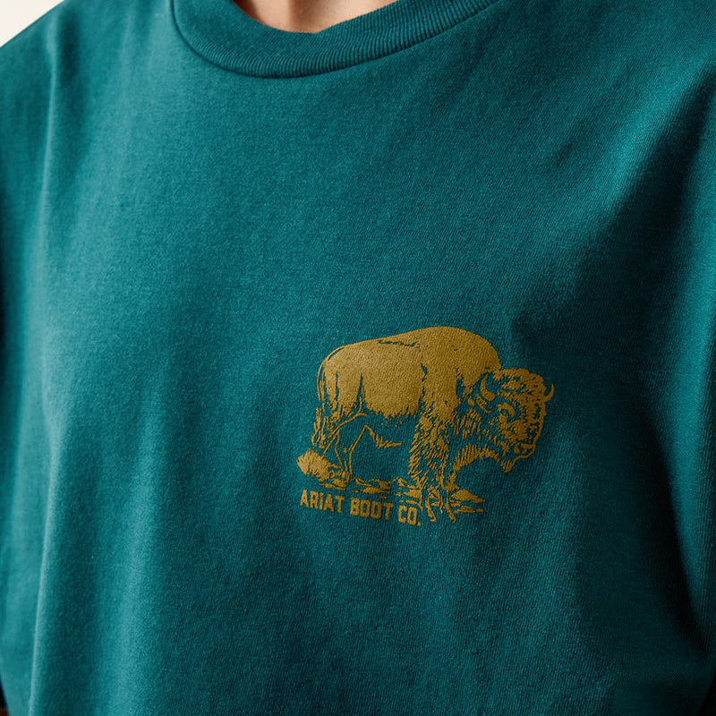 Ariat Boy's Mediterranean Bison Wander Flag Tee Shirt
