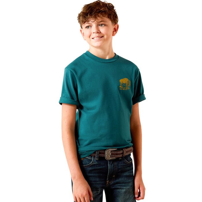 Ariat Boy's Mediterranean Bison Wander Flag Tee Shirt