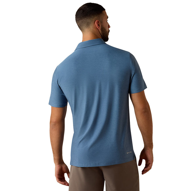 Ariat Men's Captain's Blue Fitted Charger 2.0 Polo