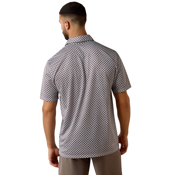 Ariat Men's White Geo Print Polo
