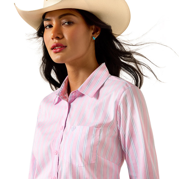 Ariat Women's Kirby Stretch Pink Lavender Stripe Shirt
