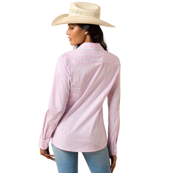 Ariat Women's Kirby Stretch Pink Lavender Stripe Shirt