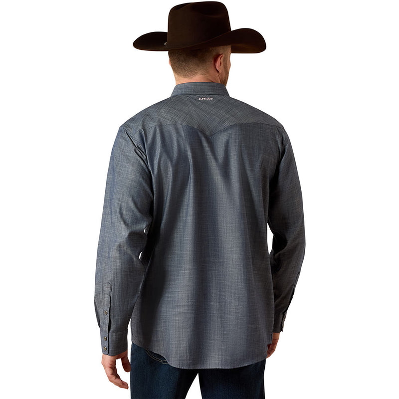 Ariat Men's Chambray Blue Wrinkle Free Slub Shirt