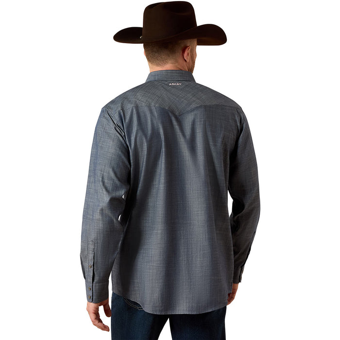 Ariat Men's Chambray Blue Wrinkle Free Slub Shirt