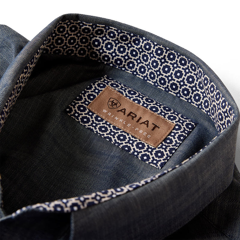 Ariat Men's Chambray Blue Wrinkle Free Slub Shirt