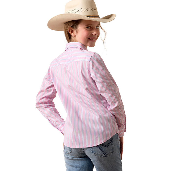 Ariat Girl's Kirby Pink Lavender Stripe Shirt