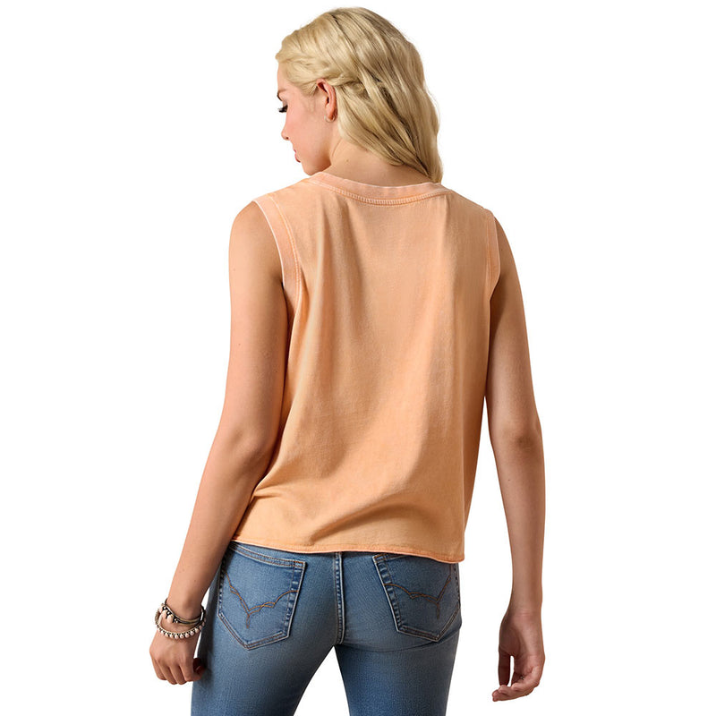 Ariat Women's Orange Chiffon Wild Roper Tank