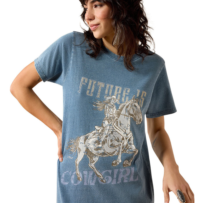 Ariat Women's Indigo Future Is Cowgirl Tee Shirt Dress