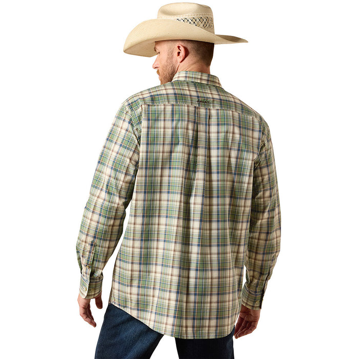 Ariat Men's Pro Sebastian Bronze Green Plaid Shirt