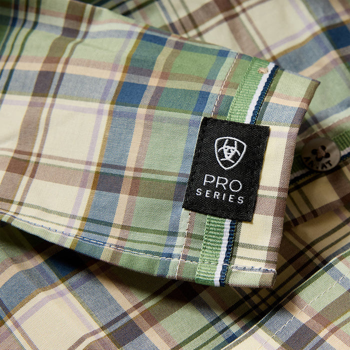 Ariat Men's Pro Sebastian Bronze Green Plaid Shirt