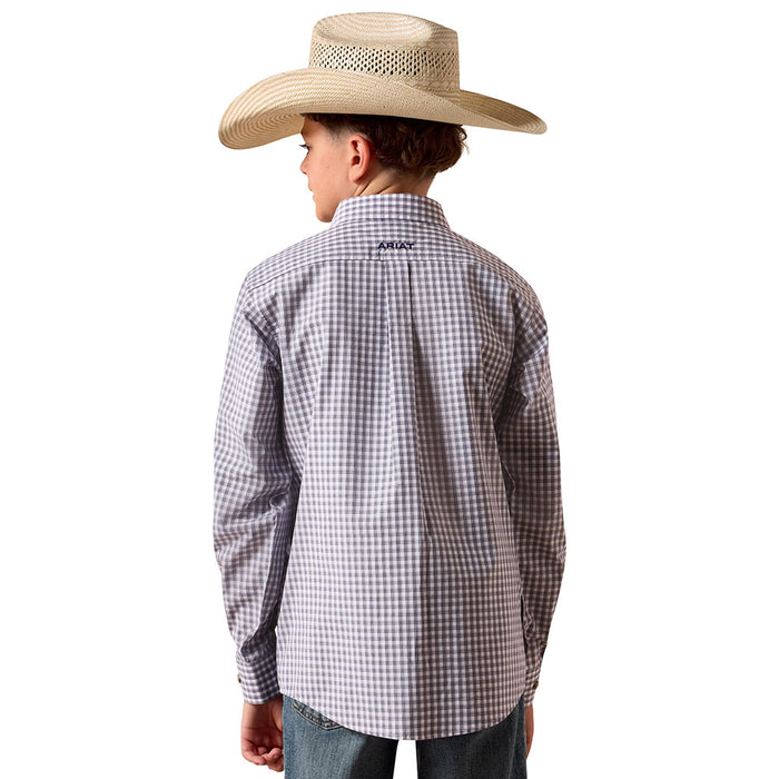 Ariat Boy's Sleet Grey Plaid Pro Series Blaire Shirt