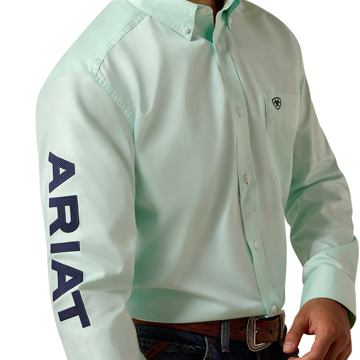 Ariat Men's Team Logo Dusty Aqua & Navy Shirt
